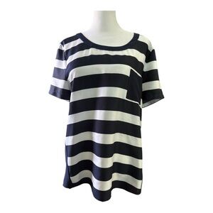 J. Crew Navy  and White Striped Women's Top Nautical Medium